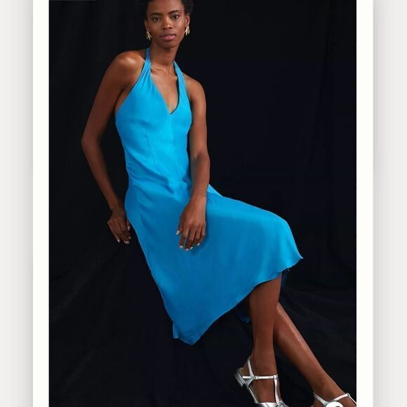 NWT Anthropologie Let Me Be Halter Slip Mini Dress Medium Petite - Picture 1 of 12